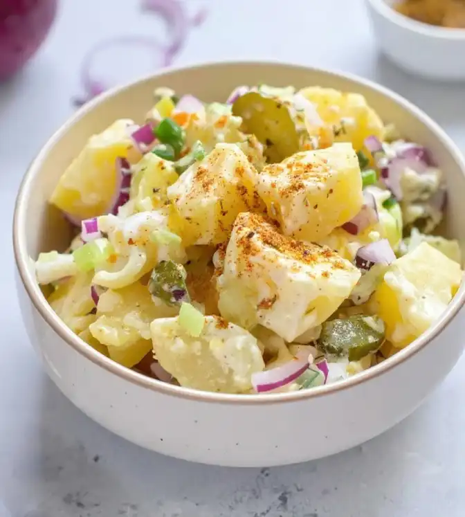 Easy mustard potato salad with egg