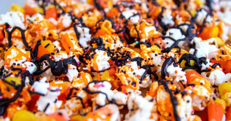 Halloween Popcorn with Candy