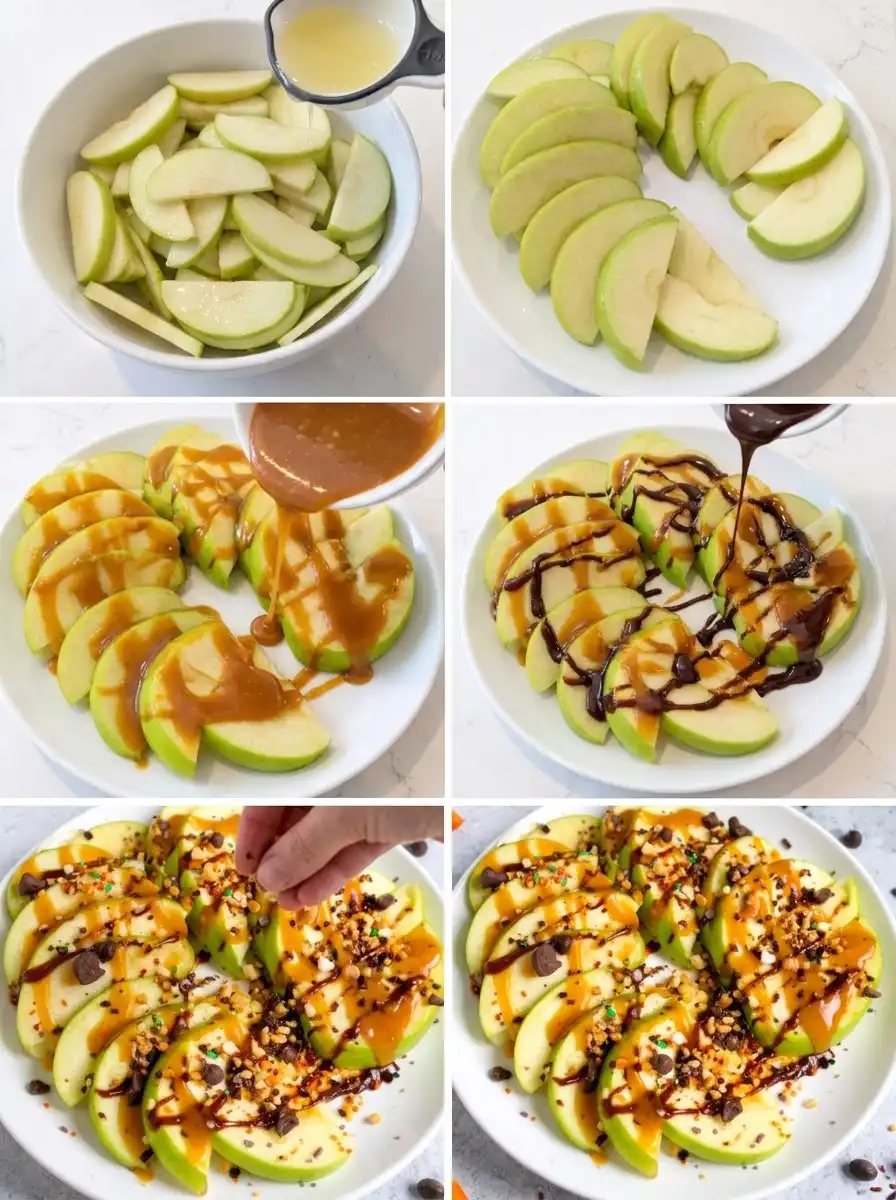 Caramel Apple Nachos step by step