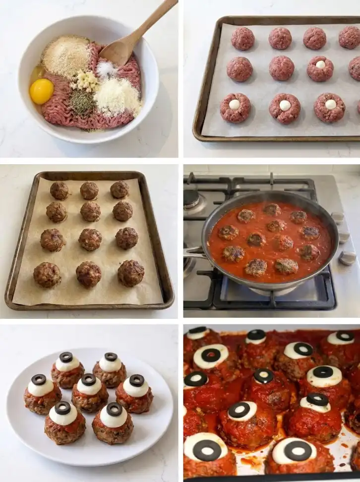 How to make eyeball meatballs