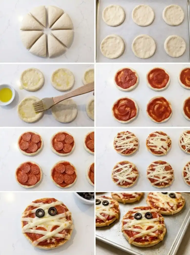 Halloween pizza step by step