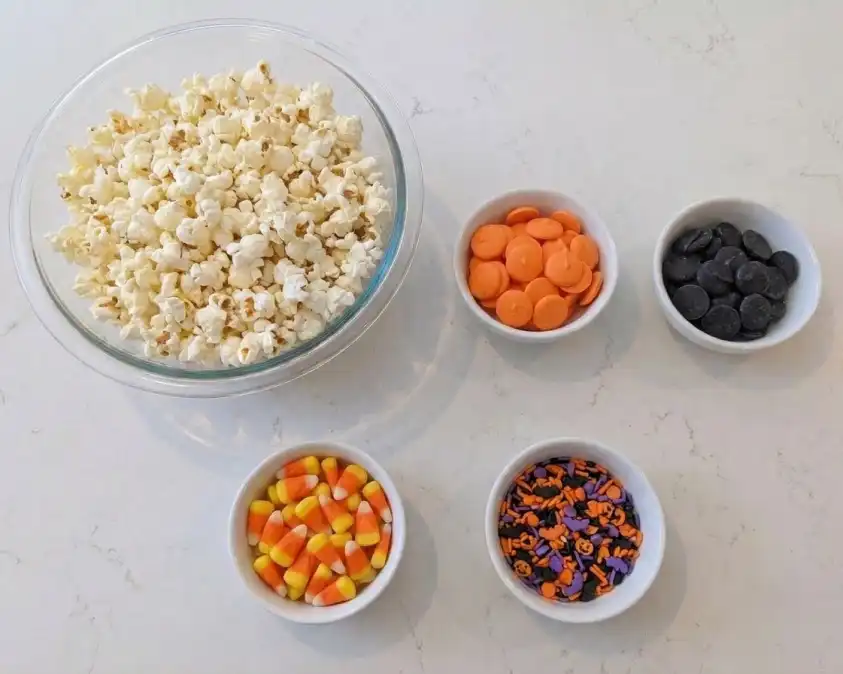 Halloween Popcorn ingredients
