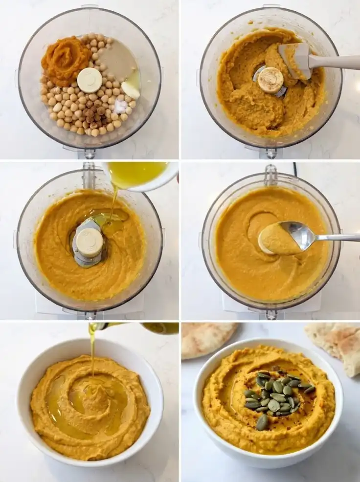 Pumpkin Hummus step by step