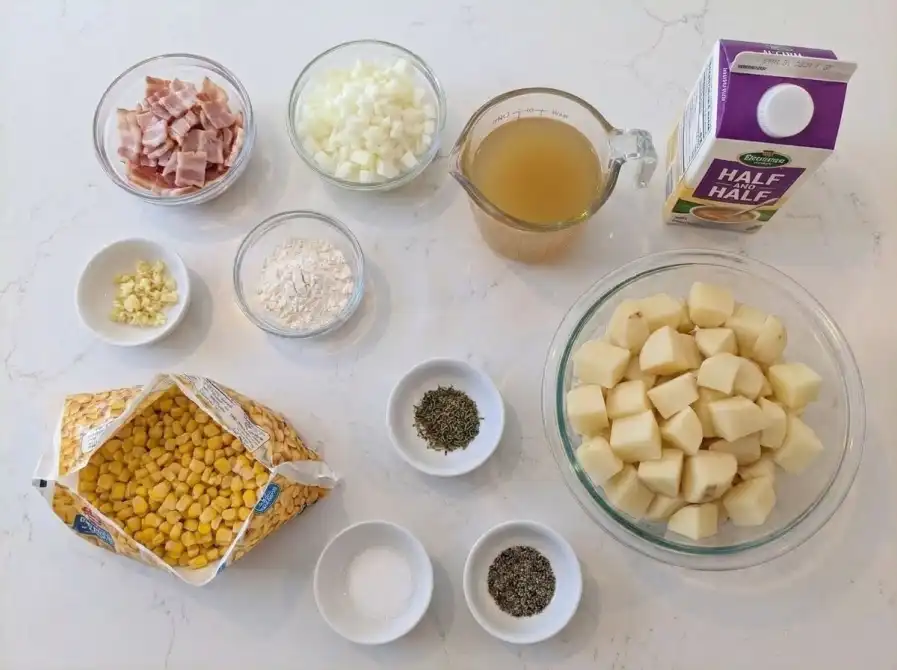 Corn Chowder ingredients