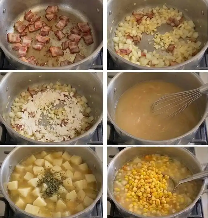 Corn Chowder step by step