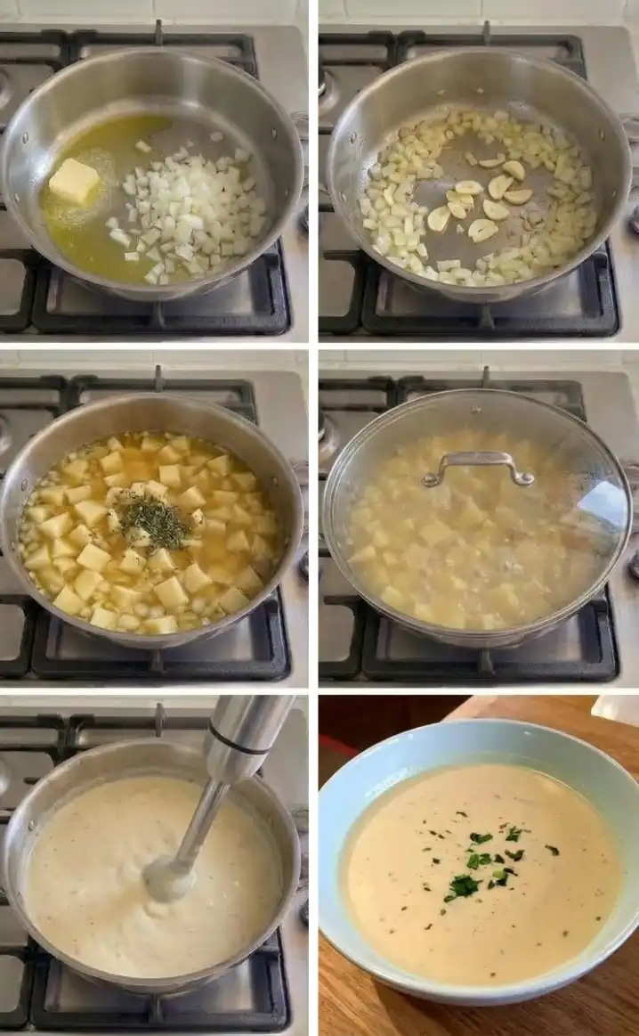 How to make garlic potato soup