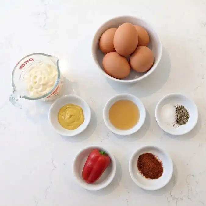 Halloween deviled egg ingredients