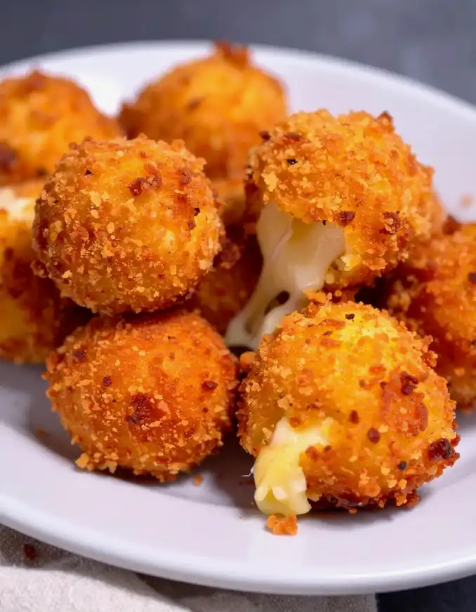Fried Potato Cheese Balls with mashed potatoes