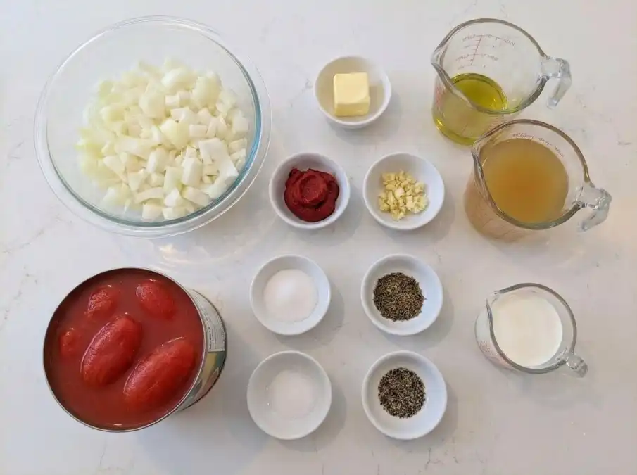 Tomato bisque Soup ingredients